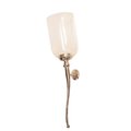 Privilege Privilege 96044 5.75 x 5.75 x 23 in. Aluminum Sconce with Glass Candle Ecasing; Small - Raw Nickel 96044